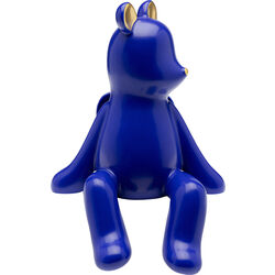 Deco Figurine Sitting Bear Blue 20cm