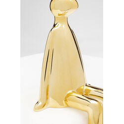 Figura deco Sitting Rabbit dorado 35cm