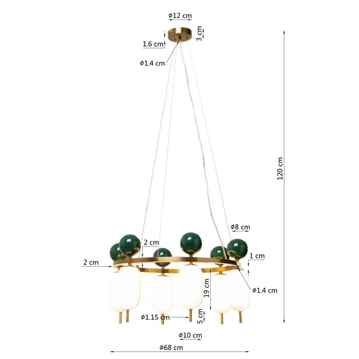 Hängeleuchte Charleston Six Ø68cm