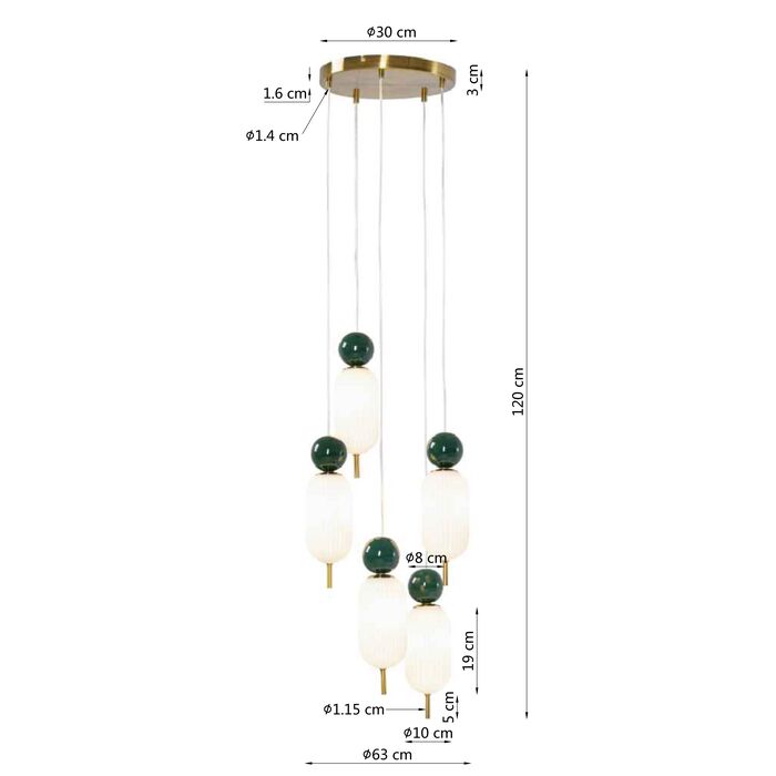 Hängeleuchte Charleston Spirale Ø36cm
