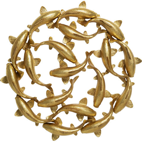 Wall Object School of Koi Gold Ø102cm
