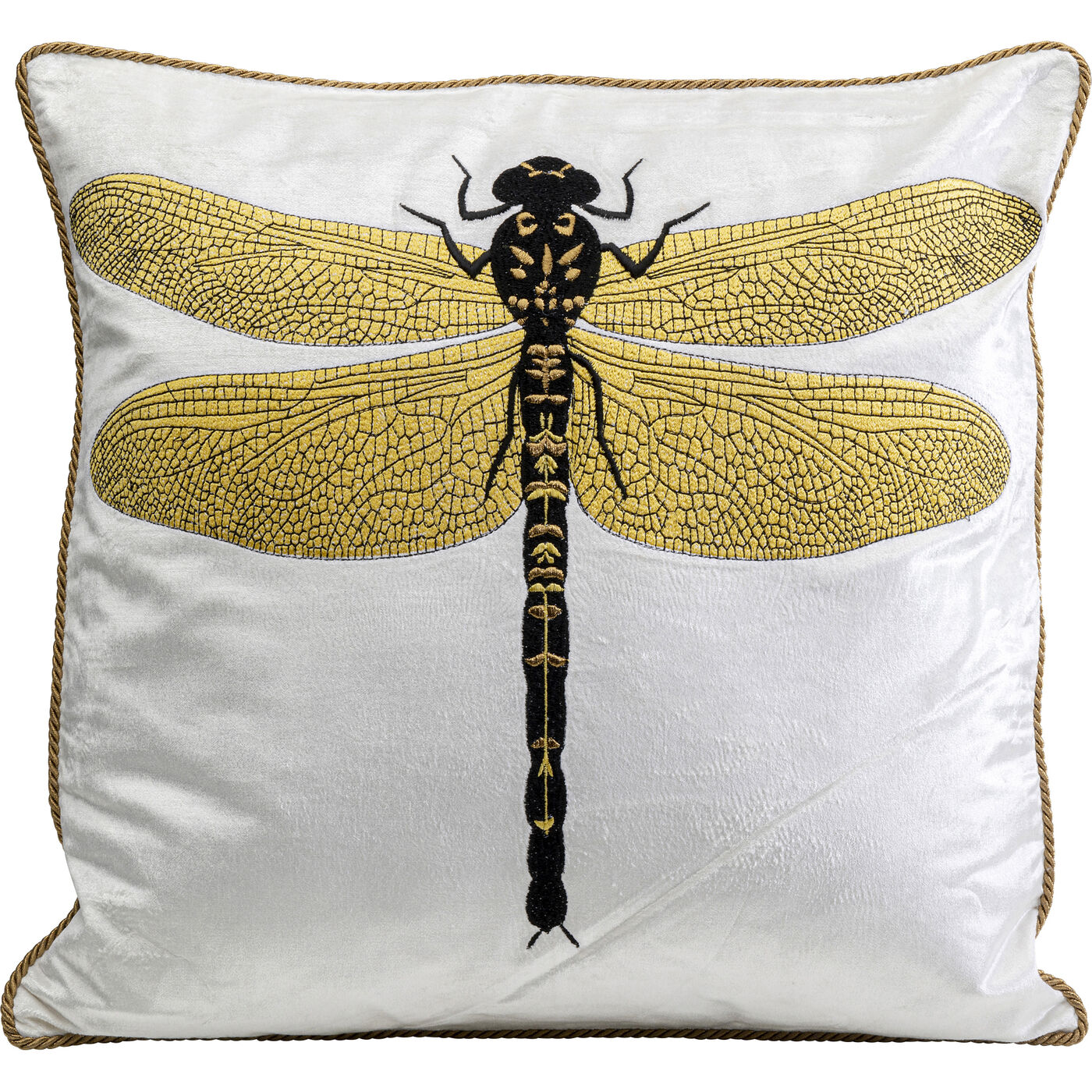 [55241] Cojín Glitter Dragonfly blanco 40x40cm