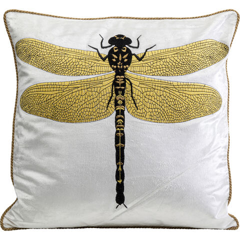 Cushion Glitter Dragonfly White 40x40cm