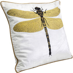 Coussin Glitter Dragonfly blanc 40x40cm