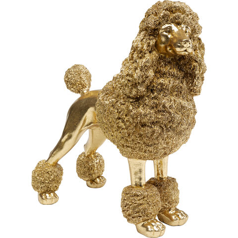 Deco Figurine Mrs Poodle Gold 34cm