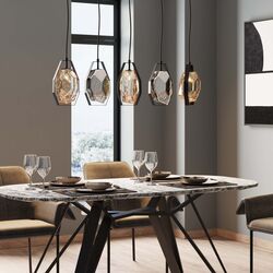 55396 - Lampadario Diamond Fever Dining nero 110cm