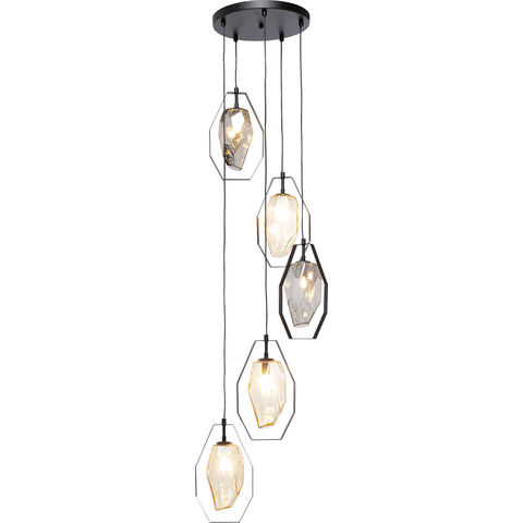 Pendant Lamp Diamond Fever Spiral Black Ø42cm