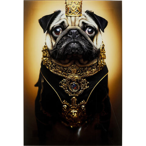 Tableau verre Prince Pug 40x60cm