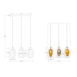 Hängeleuchte Diamond Fever Dining Schwarz 67cm