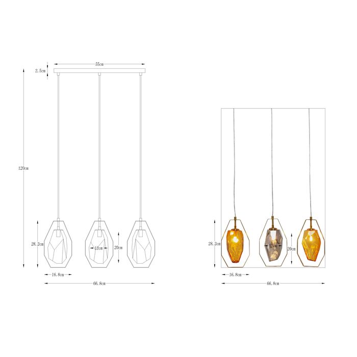 Hängeleuchte Diamond Fever Dining Schwarz 67cm