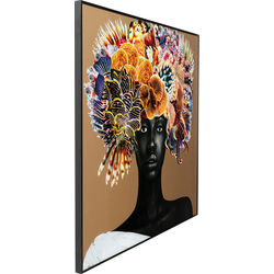 Cuadro enmarcado Flower Hair 120x120cm