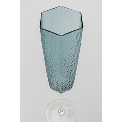 Verre à champagne Cascata bleu