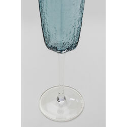 Verre à champagne Cascata bleu