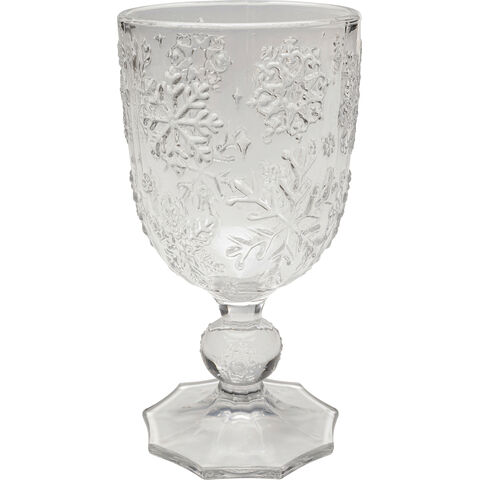 Wine Glass Ice Flowers Clear
