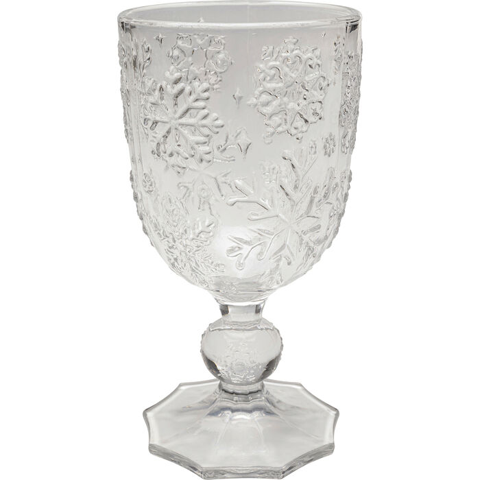 Wine Glass Ice Flowers Clear