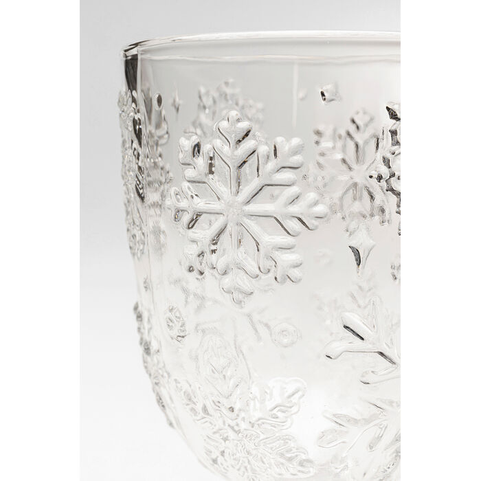 Wine Glass Ice Flowers Clear