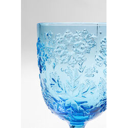 Weinglas Ice Flowers Blau