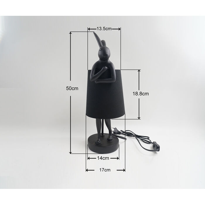 Tischleuchte Animal Rabbit Matt Schwarz 50cm