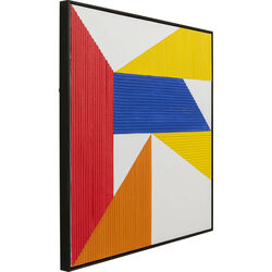 Canvas Picture Art Triangles Yellow 100x100cm