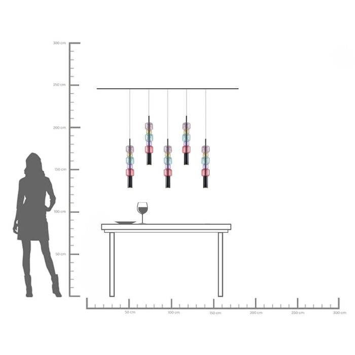 Hängeleuchte Candy Bar Colore 100cm