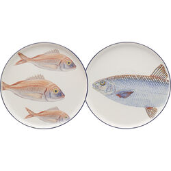 55888 - Plate Poisson Blue Ø27cm Assorted