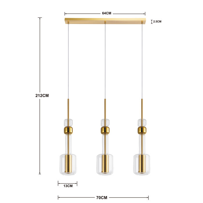 Hängeleuchte Candy Bar Gold 70cm