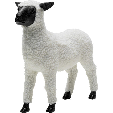 Deco Figurine Happy Sheep Wool White 28cm