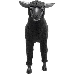 Deko Figur Happy Sheep Wool Schwarz 37cm