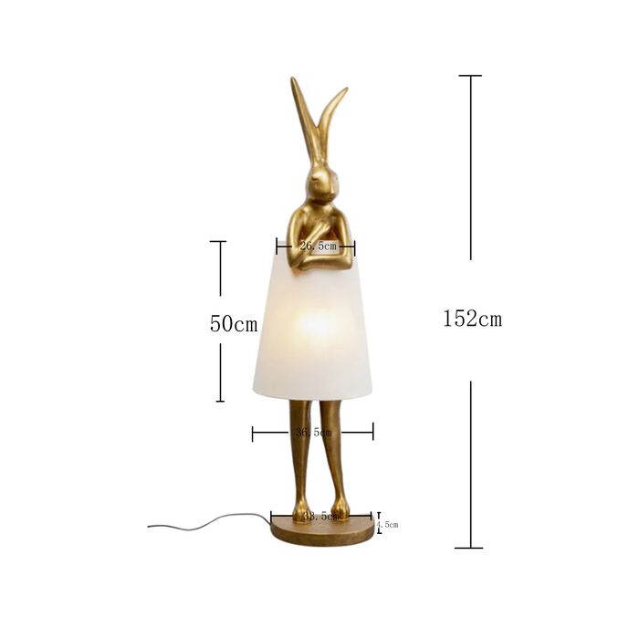 Stehleuchte Animal Rabbit Gold/Weiß 150cm
