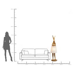 Floor  Lamp Animal Rabbit Gold/White 150cm