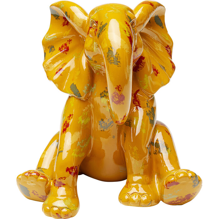 Deco Figurine Elephant Dots Yellow 18cm