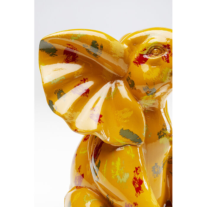 Deco Figurine Elephant Dots Yellow 18cm