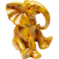 Deco Figurine Elephant Dots Yellow 18cm