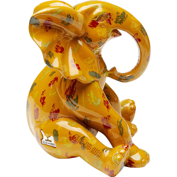 Deco Figurine Elephant Dots Yellow 18cm