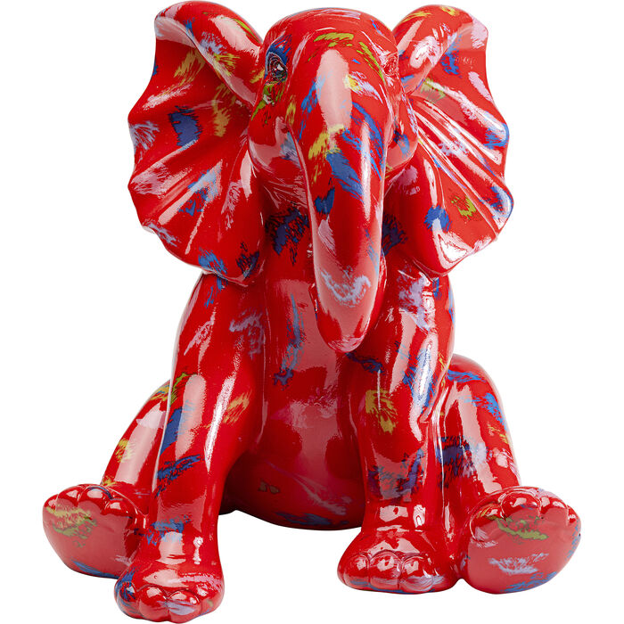 Deco Figurine Elephant Dots Red 18cm