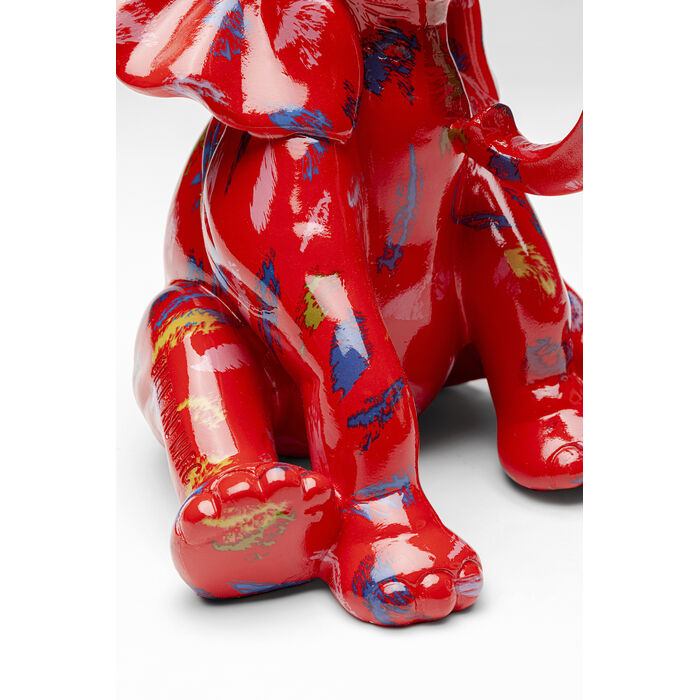 Deco Figurine Elephant Dots Red 18cm