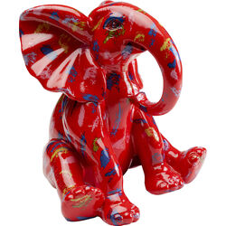 Deco Figurine Elephant Dots Red 18cm