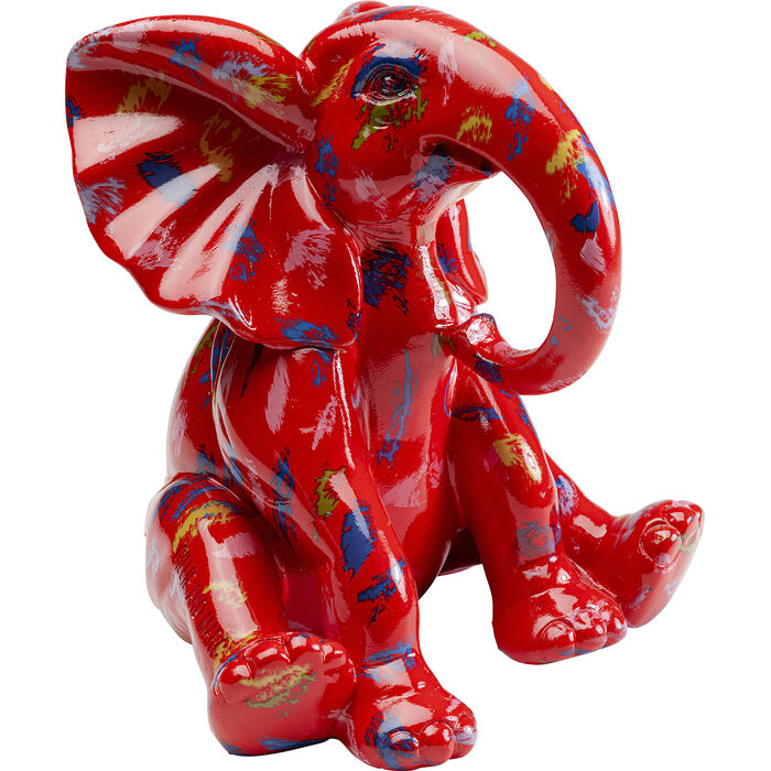 Figura decorativa Elefante Dots Rosso 18cm