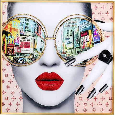 Framed Picture Times Square View 120x120cm