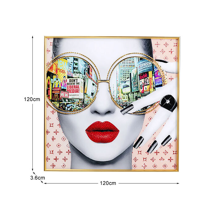 Gerahmtes Bild Times Square View 120x120cm