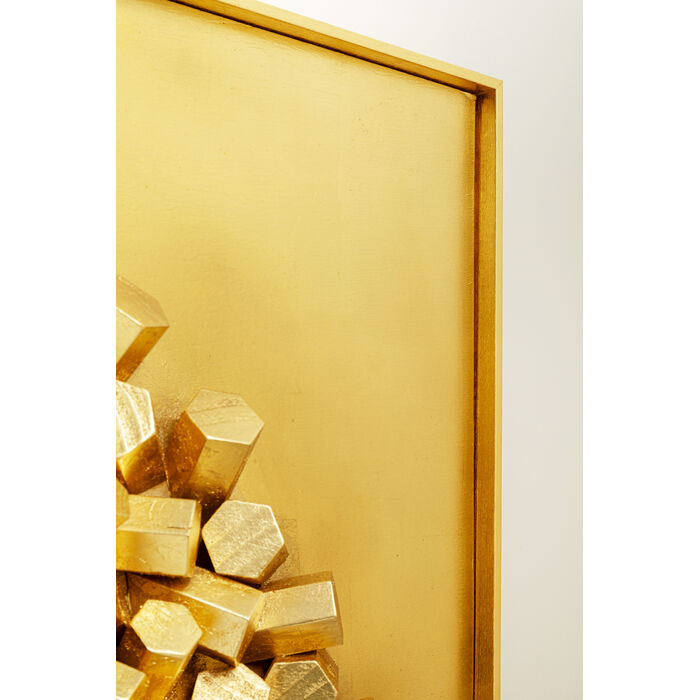 Deco pared Mikado Oro 120x120cm