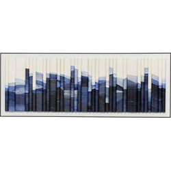 Framed Picture Shadow Skyline Blue 160x60cm