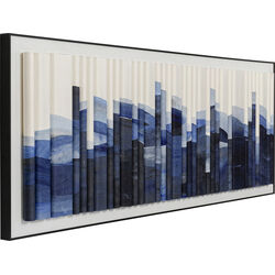 Tableau encadré Shadow Skyline bleu 160x60cm