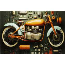 Glass Picture Garage Moped 60x80cm