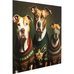 Quadro vetro Dog Family 110x90cm