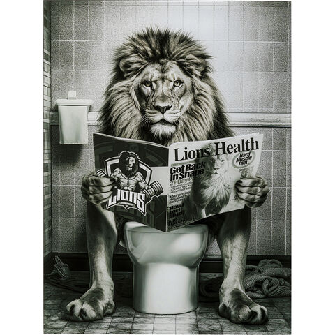 Cuadro cristal Bath Lion 60x80cm