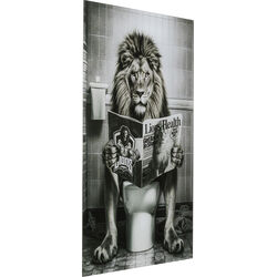 Quadro vetro Bath Lion 60x80cm