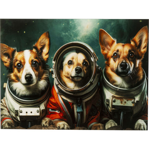 Cuadro cristal Astronauts Dogs 80x60cm