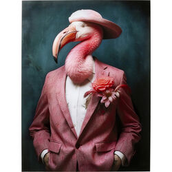 56278 - Tableau en verre Mister Flamingo 120x160cm