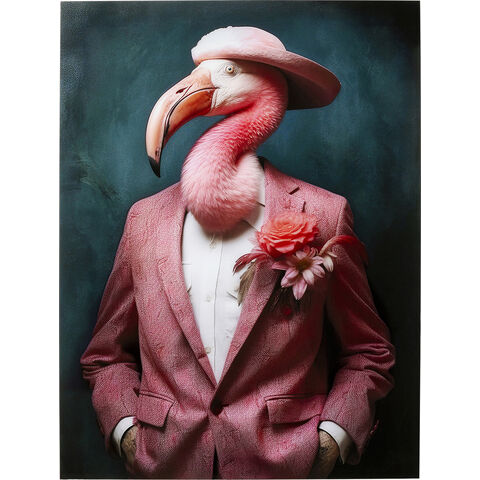 Cuadro cristal Mister Flamingo 120x160cm